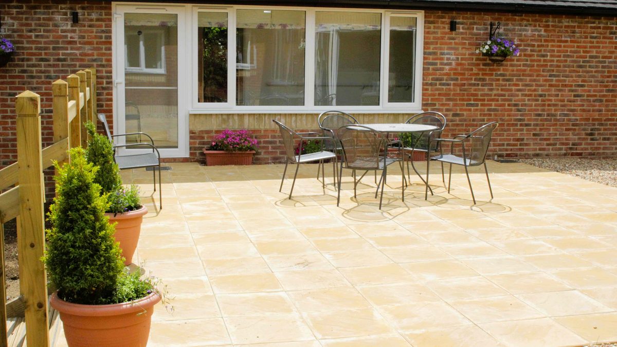The south-facing courtyard