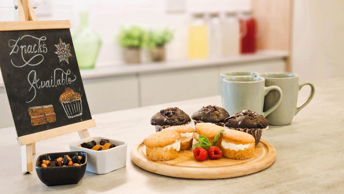 Snacks available through the day