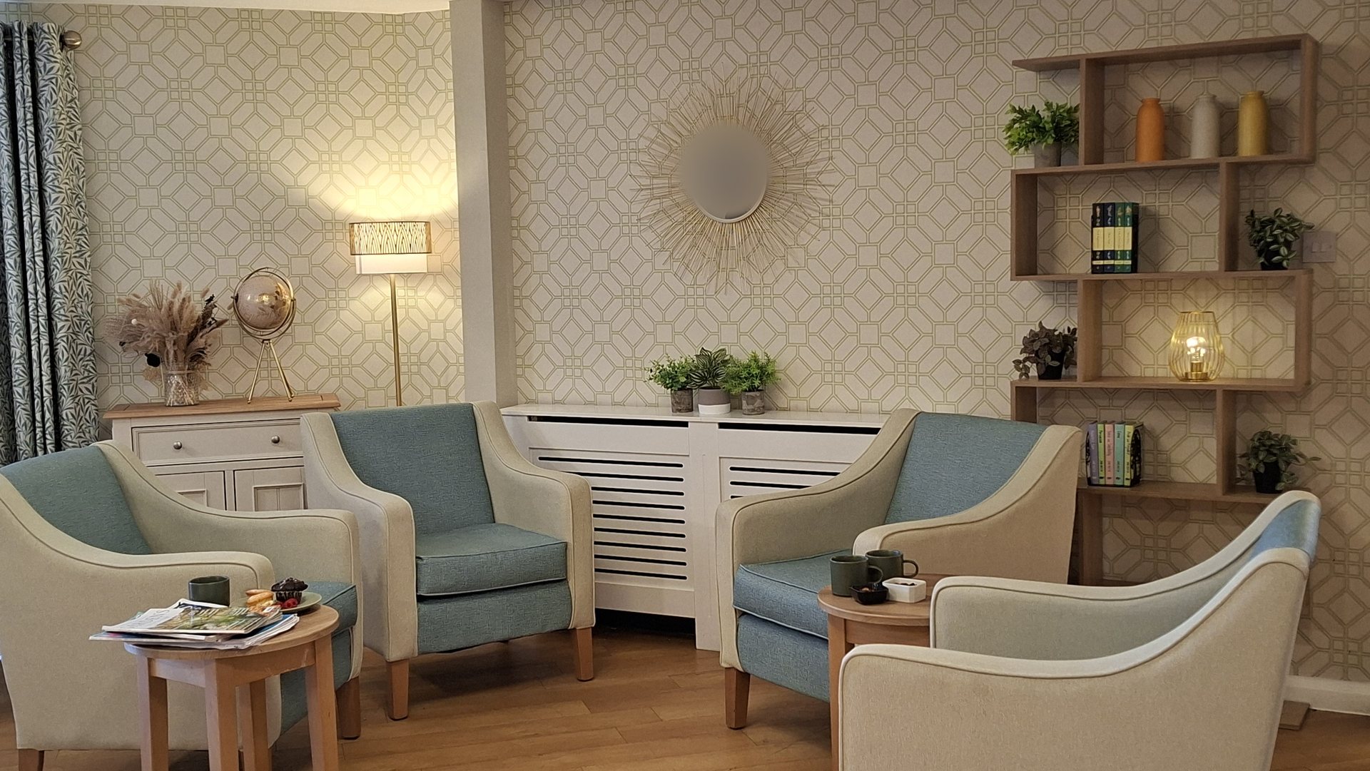 A homely lounge at Broomfield Residential Care